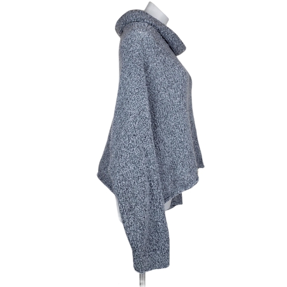 Free People | Chunky Knit Gray Cowl Neck Cozy Slouchy Pullover Sweater Women's M - Picture 3 of 7
